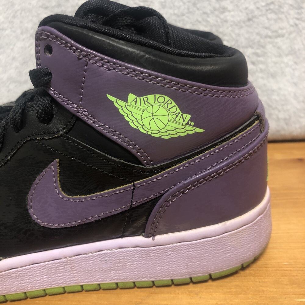 NIKE Air Jordan 1 Retro Joker Night Vision Black Purple Green Shoes Size 5Y 2012 - Picture 4 of 13